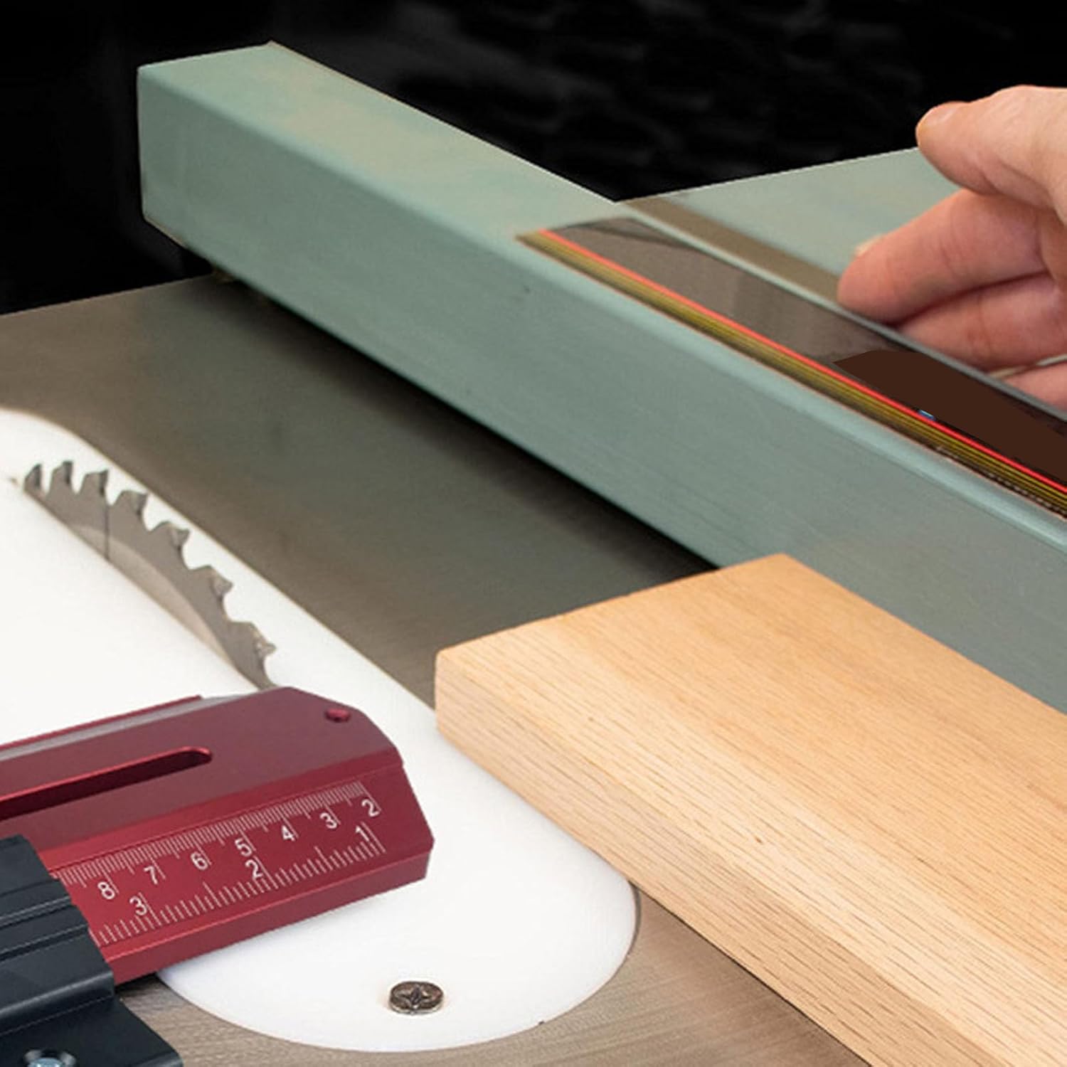 Thin Tablesaw Jig Aluminum Alloy Woodworking Fence Fixture Table Saw Cutting Locator for Cutting