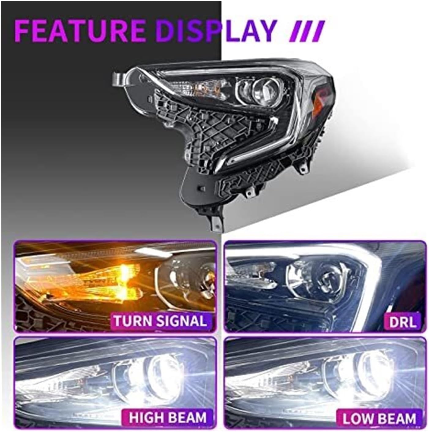 特注日本光軸 GMC ユーコン デナリ XL 1500 2500 LED イカリング ヘッドライト & ウィンカー 左右 セット 送料無料 VIRUSPB(小さな店) 用 GMC 用 アカディア 用 リミテッド 用 ユーコン