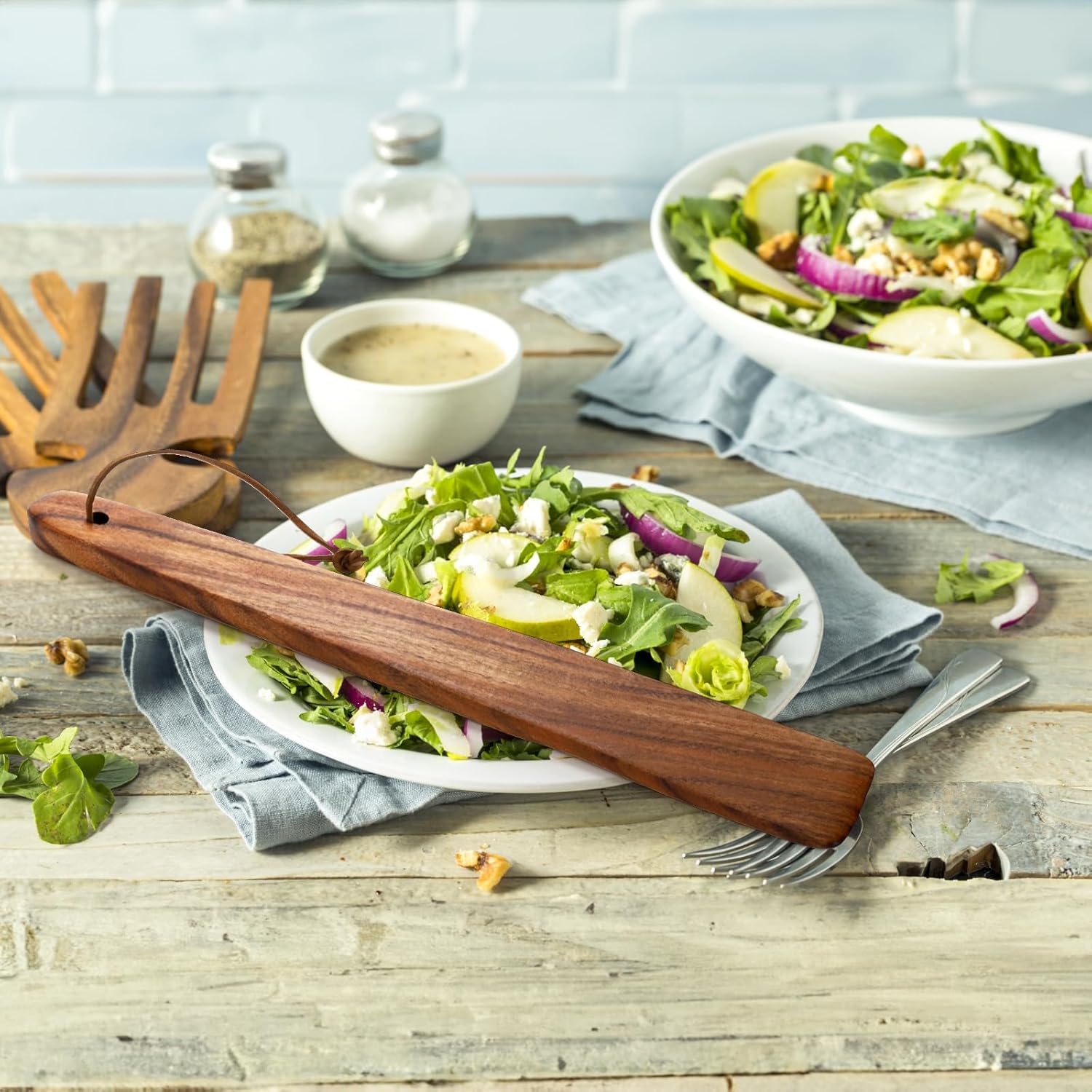 Tebery 4 Pack Small Wood Flipper Teak Wood Spatula Set for Cast Iron, 10 Inch 12 Inch Flat Wooden Turner Multipurpose Wood Cooking Utensil for Flipping, Serving, Scraping & Turning - Image 6