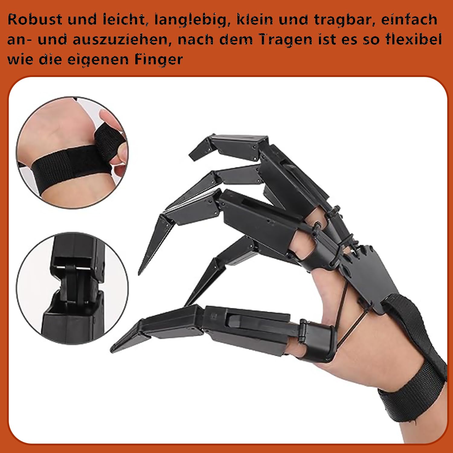 1 paio di dita articolate nere di Halloween, indossabili per dita articulate, con teschio e ditate, per tutte le dita e regolabili, per feste di Halloween, costume cosplay