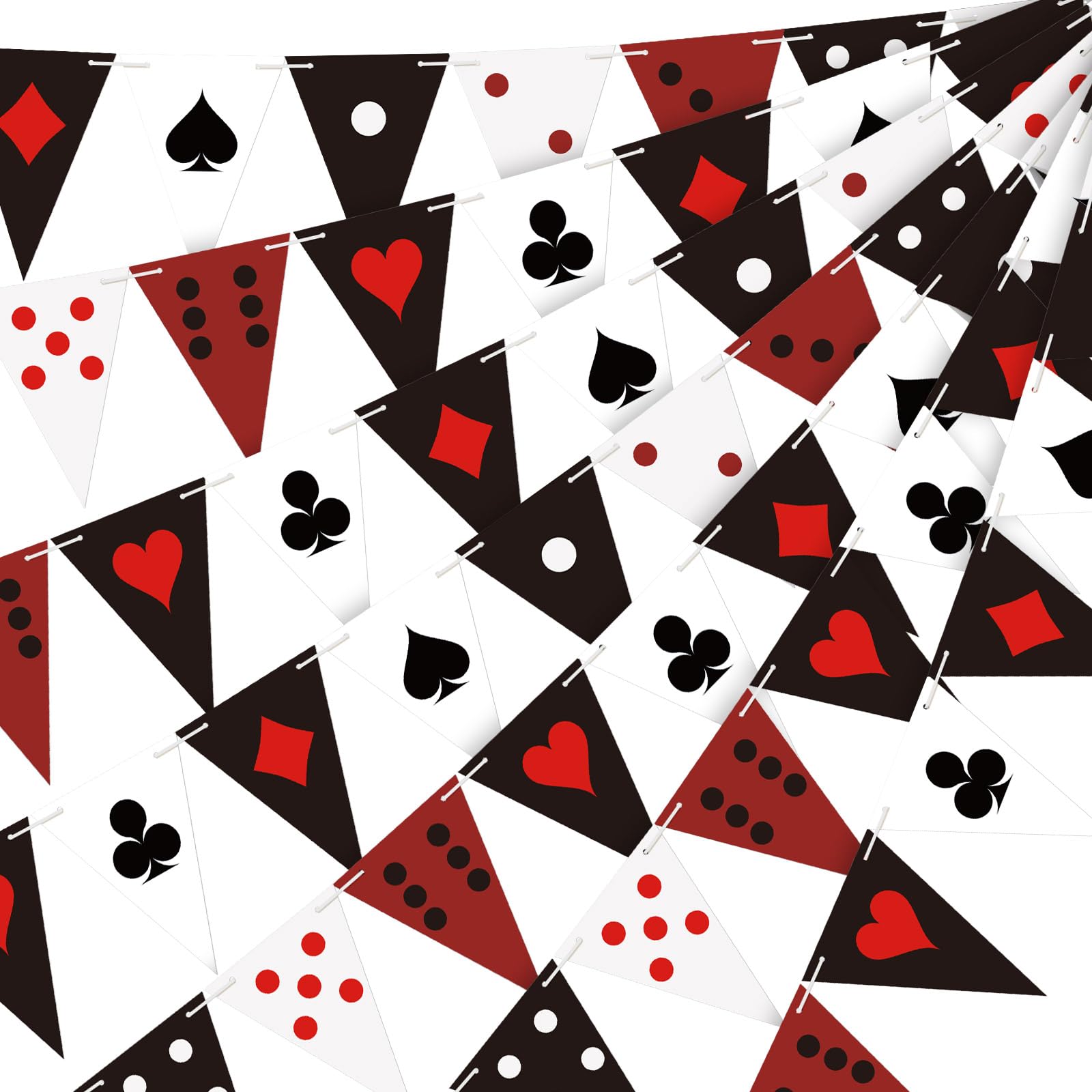 5 Pcs Casino Theme Party Decorations Birthday Banner Poker Night Pennant Hanging Paper Garlands Las Vegas Theme Poker Card Garlands Casino Night Banner Garland Party Photo Backdrops Booth Props