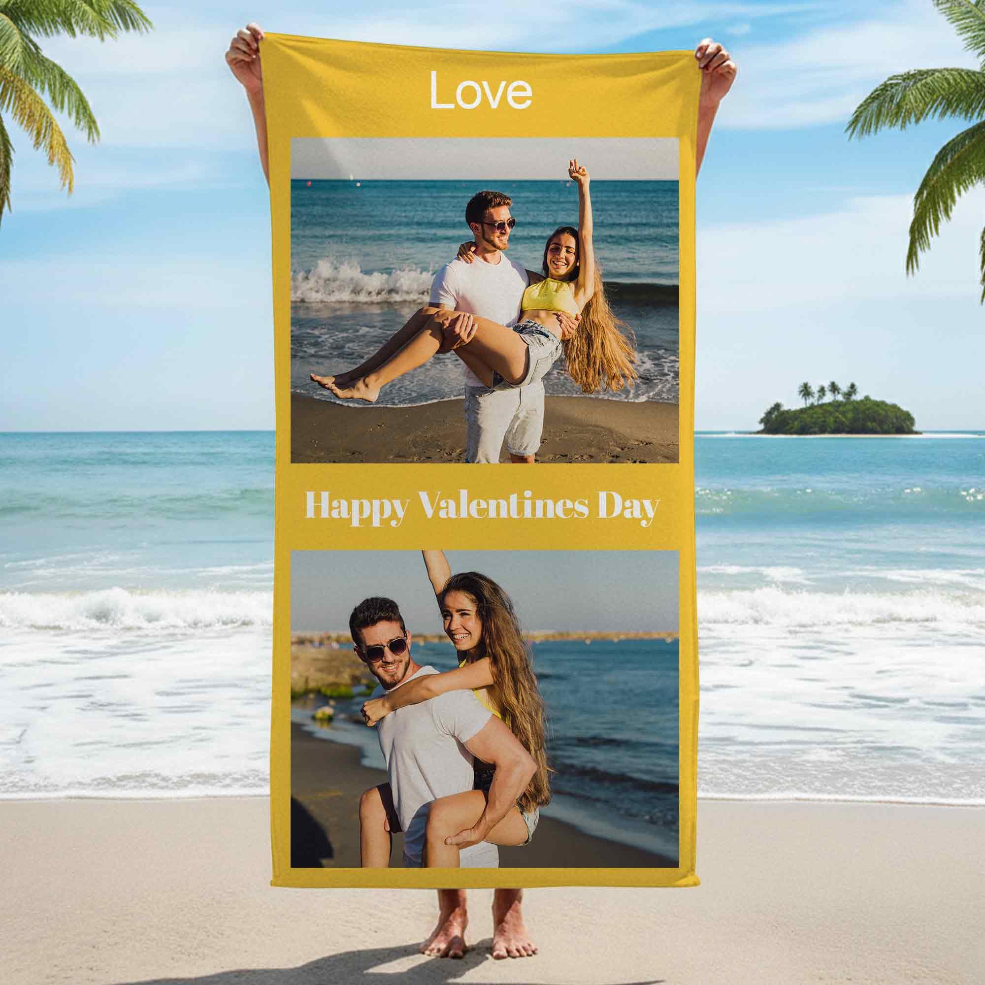 Print Maniacs Custom Photo Collage Beach Towel Personalised with Name Message Microfibre Quick Dry Large Travel Towel Sand Free Holiday Pool Gym Spa Towels Gift Idea