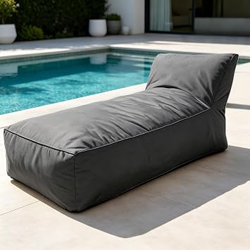 Outdoor Bean Bag Cover No Filler Oxford Lounger Swim Pool Float Sofa Bed for Reading Poolside Camping Patio Picnic Friends Gathering carbongrey, Large