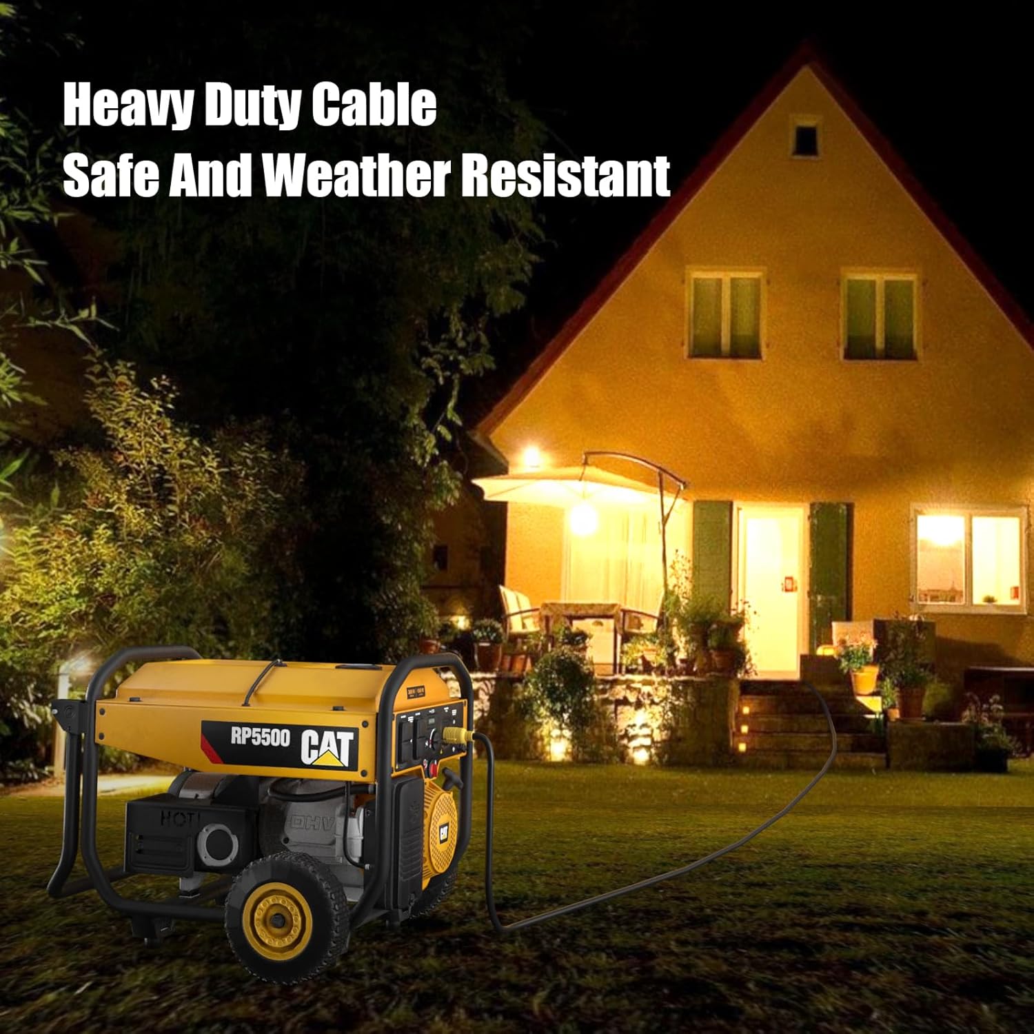 Oviitech 10 Feet NEMA L5-30P/L5-30R Generator Extension Cords，3 Prong Heavy Duty, 30 Amp,125V，10 Gauge SJTW Cable Generator Locking Power Cord and The Cable UL Certification,Yellow