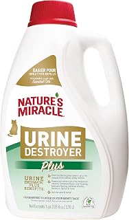 Nature's Miracle Urine Destroyer Plus for Cats - Unscented Enzymatic Formula, 1 Gallon for Severe Urine Stains & Odors