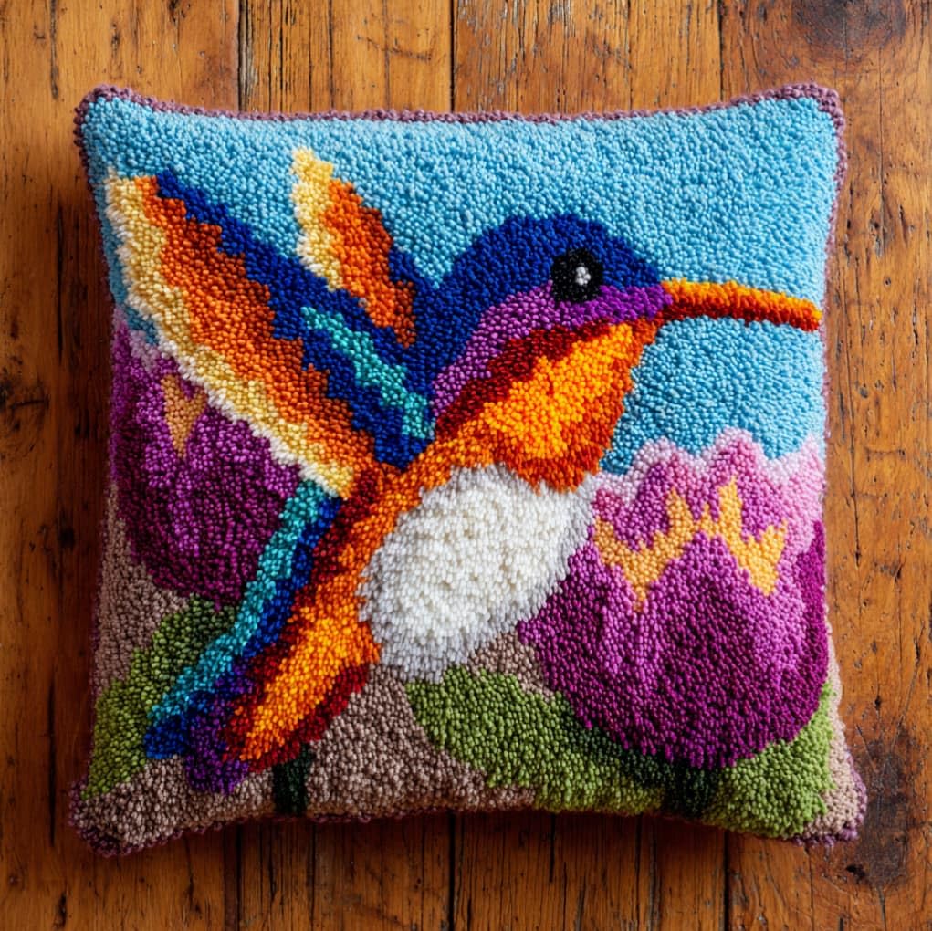Axiangzik Hummingbird Latch Hook Cushion Kits For Adults,