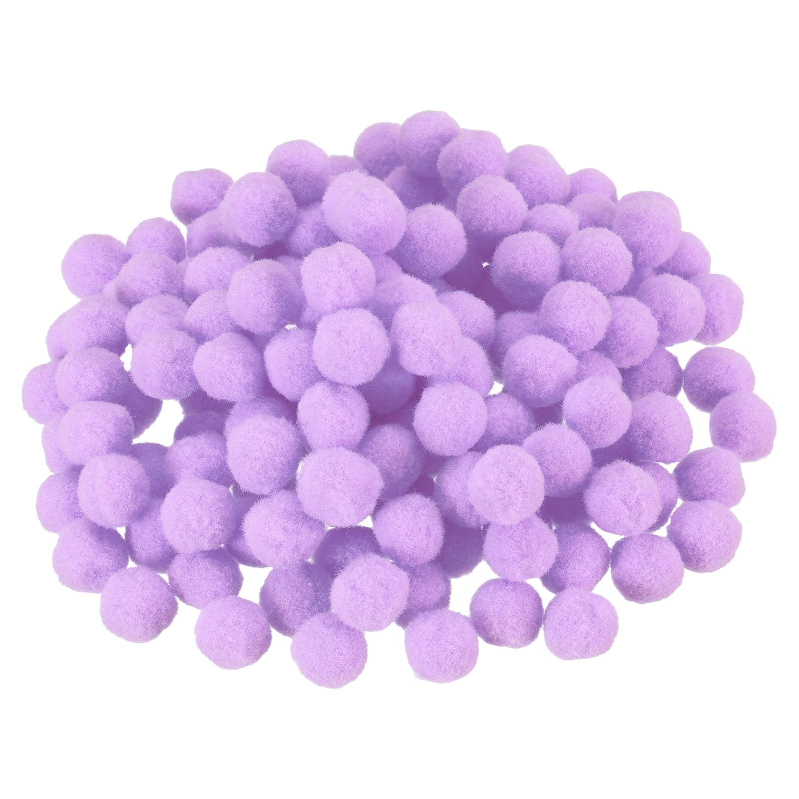 PATIKIL 0.6inch Pom Poms for Crafts, 150Pcs High Elastic Fuzzy Pastel Balls for Art Supplies DIY Creative Craft Material Handicraft Decorations, Light Purple โ image 1