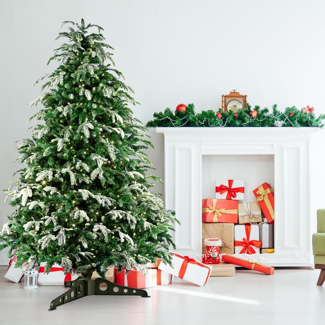 Ciieeo 4pcs Christmas Tree Stand Stable Bracket for Artificial Trees Base with Center Xmas Tree Support for Home Decorations