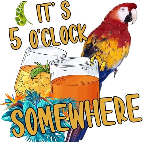 Miniatura 6 de Calcomanías de pared con texto en inglés "It's Five O'clock Somewhere School" ("It's Five O'clock Somewhere School"), calcomanías de pared