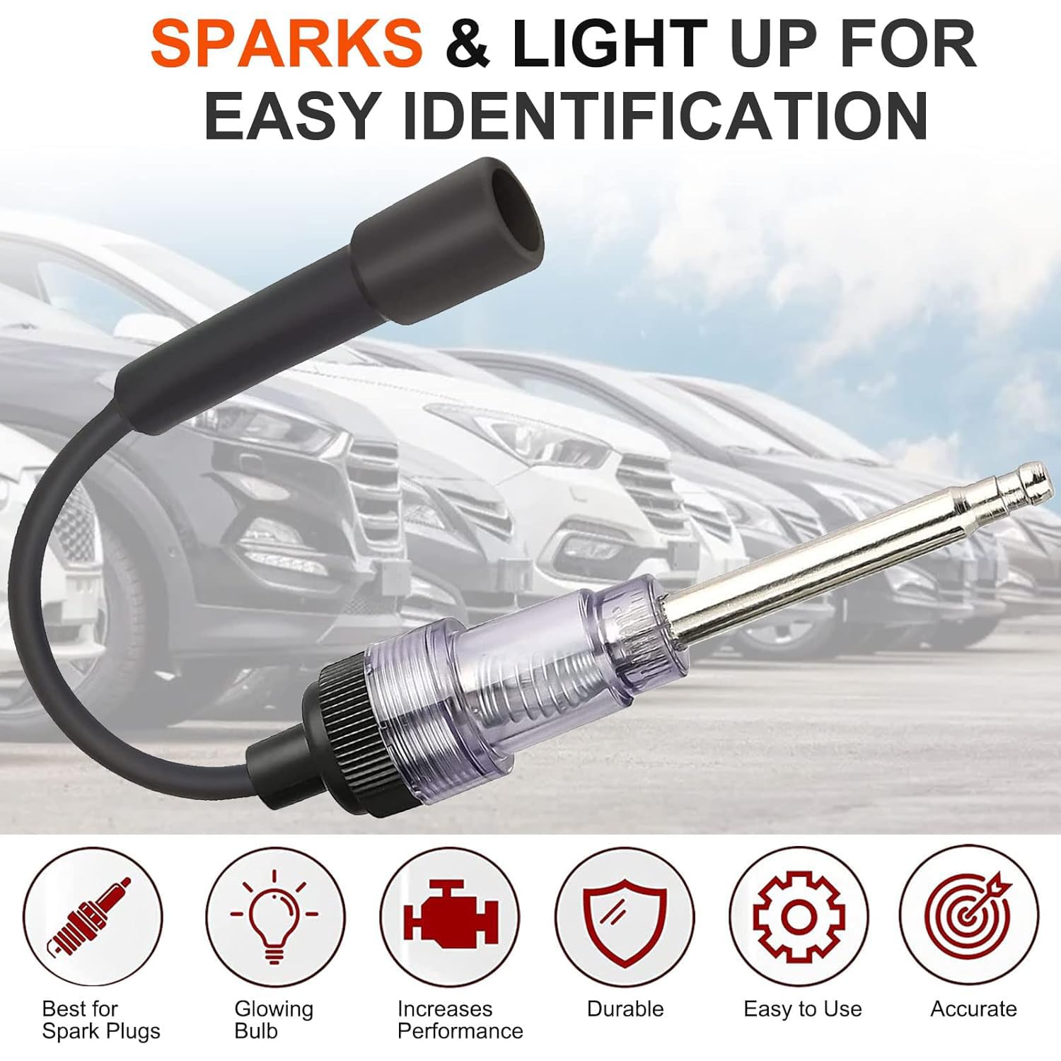 Greluma 1 Pezzo Tester per candele in linea, tester per accensione motori plug-in, accessori esterni per auto, automobile, tosaerba, strumento di verifica del motore e di diagnostica dell'indotto