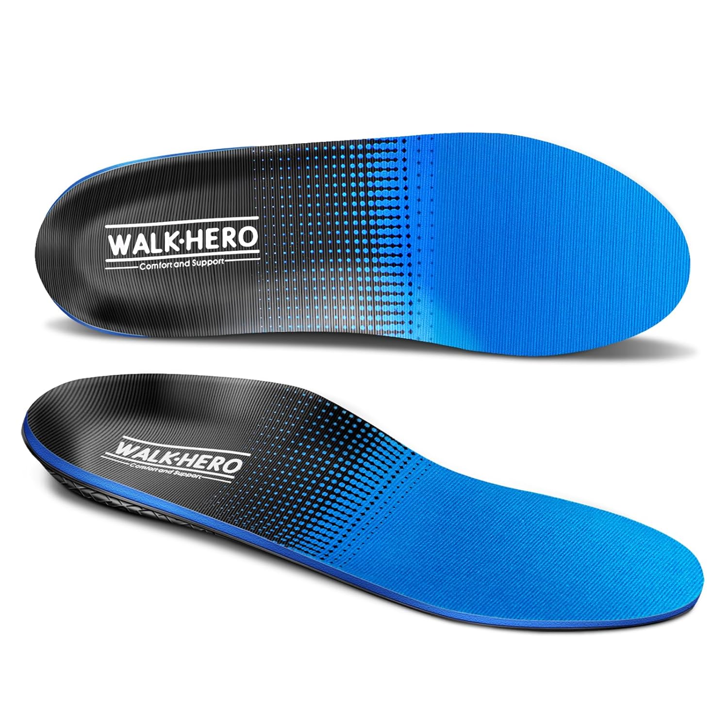 Walkhero Plantar Fasciitis Pain Relief Insoles High Arch Support Orthotic Shoes Inserts Relieve Flat Feet and Foot Fatigue