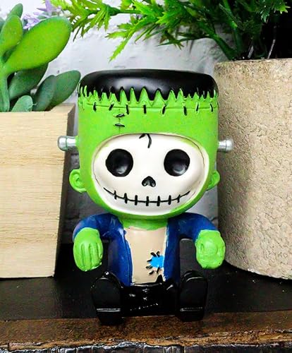 Miniatura 6 de Ebros Frankie The Frankenstein Furrybones - Figura pequeña de 3 pulgadas de alto, huesos peludos, esqueleto, monstruo, estatua de decoración como