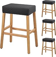 Vista 51 de YISUN Fundas de taburete rectangulares, paquete de 2 fundas elásticas impermeables para asiento de silla de montar, taburetes de bar, sillas de bar