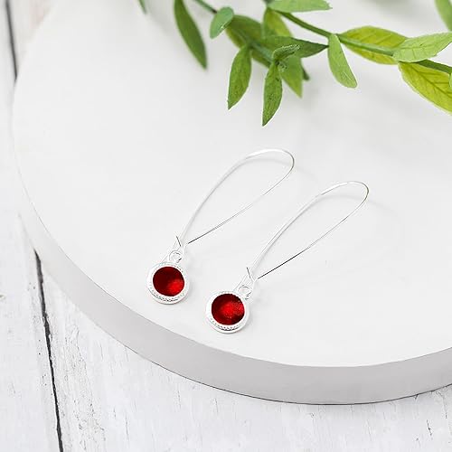 Miniatura 69 de Bottled Up Designs Handmade Long Drop Earrings, Sterling Silver, Eco Friendly, Recycled Vintage Bottles, Made in USA, Birthday Gifts, Mothers Day