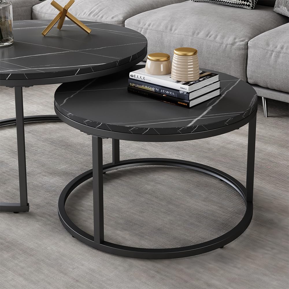 Vicco Couchtisch-Set Montreal, Schwarz, 77 x 40 cm 2 Teile, platzsparend klappbar und vielseitig kombinierbar