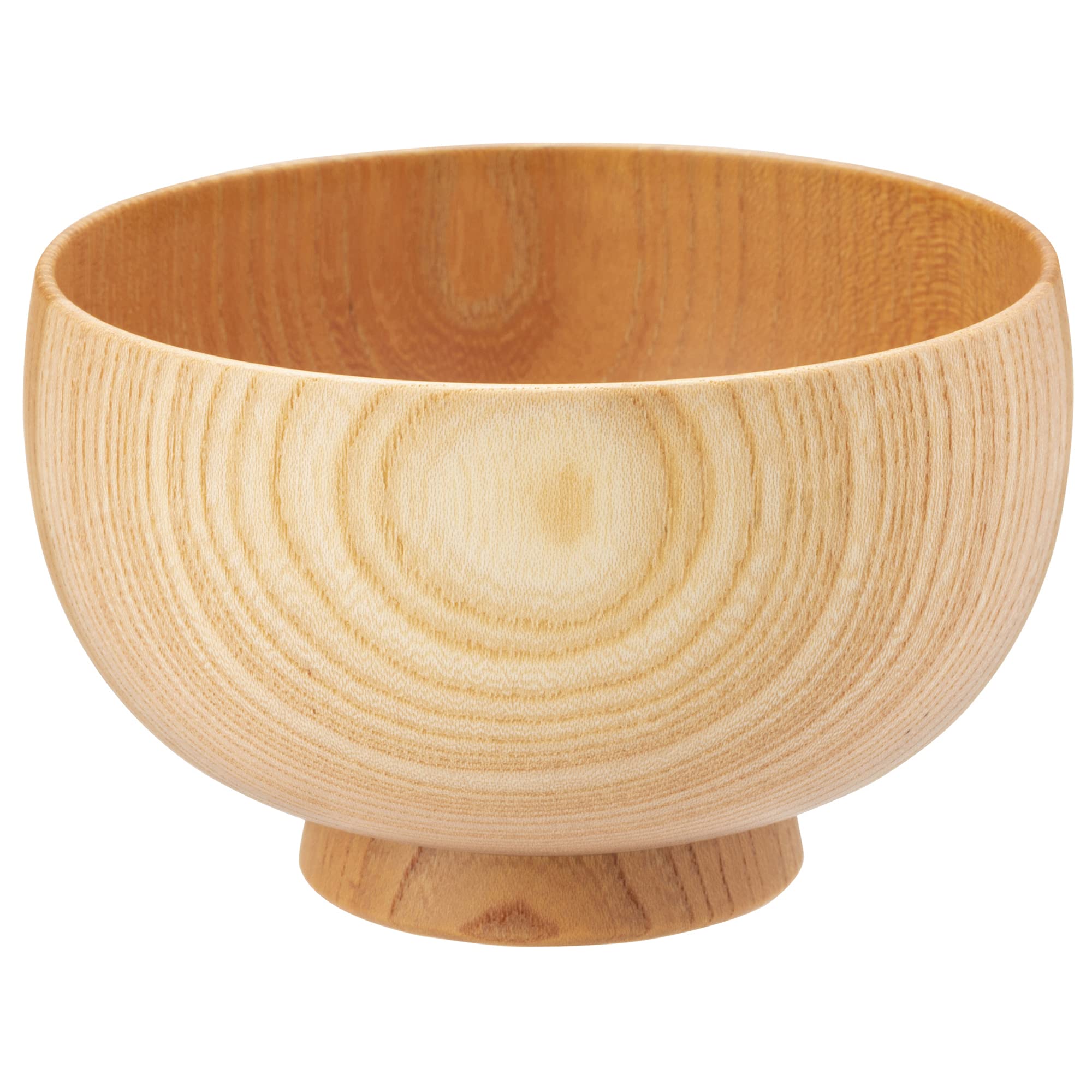 Shirasagi Mokkou Yamanaka Soup Bowl Zelkova Wood Natural 4.5in Japan