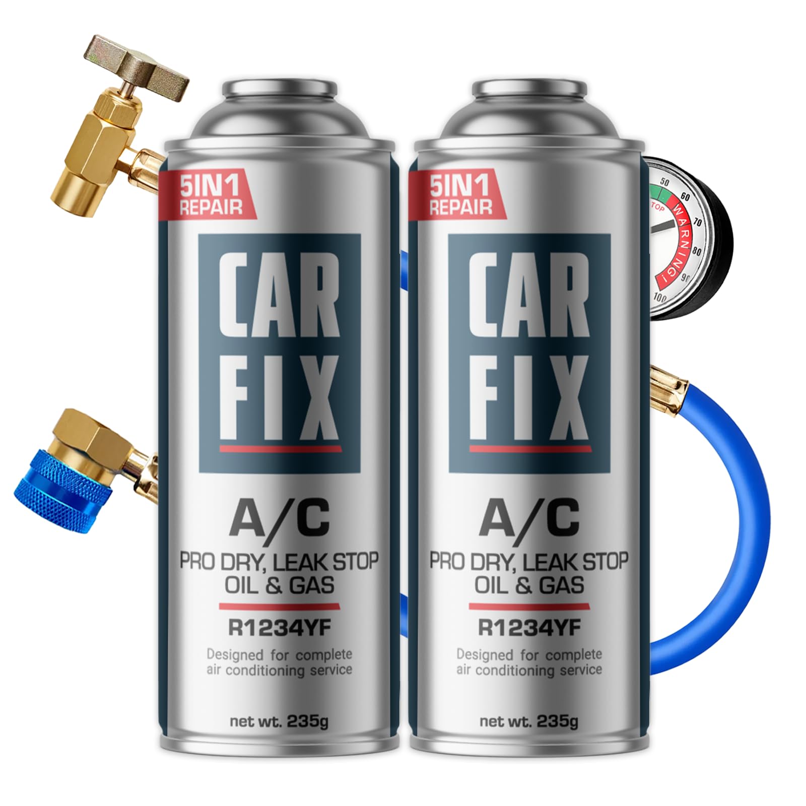 sustituto r1234yf, Sellador, refrigerante para aire acondicionado de automóviles, equivalente a 660 g, 2 latas, 5 en 1, 235g,