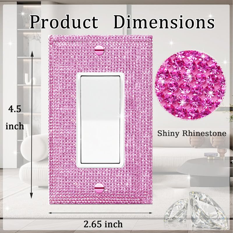 Image of Shiny Pink Rhinestones Outlet Covers Light Switch Plate Decorative Switch Plates And Outlet Covers Rhinestones Outlet Covers Wall Plate Decorative
