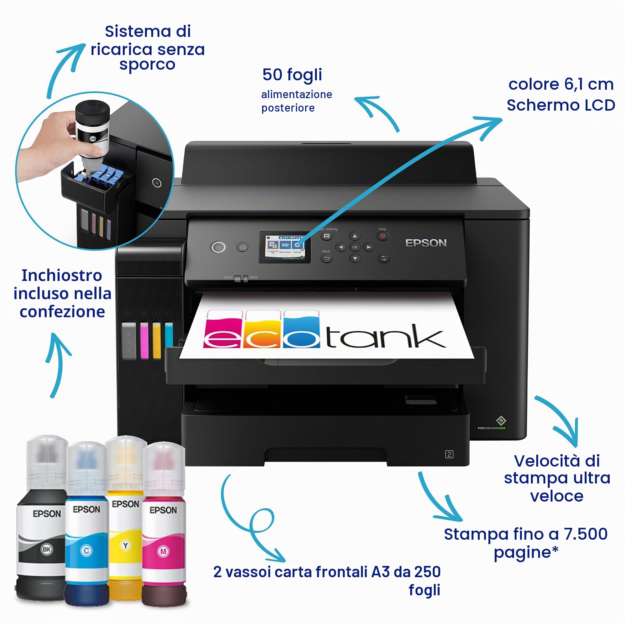 Epson Stampante con serbatoio d'inchiostro Wi-Fi EcoTank ET-16150 A3+