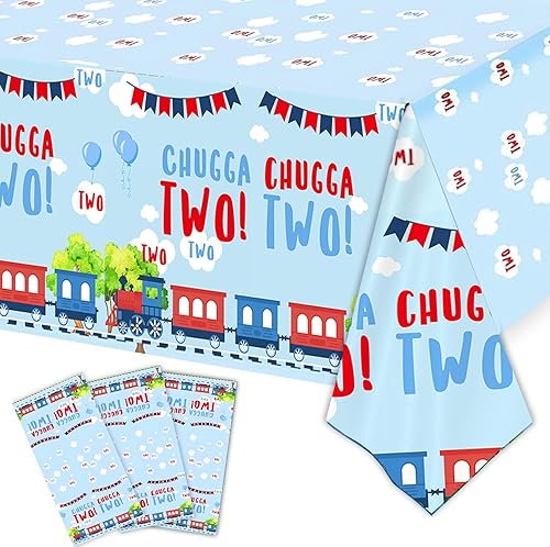 Chugga Chugga Two Two Party Supplies, suministros de fiesta de segundo cumpleaños, decoraciones de tren de 2º cumpleaños para niños, decoraciones de
