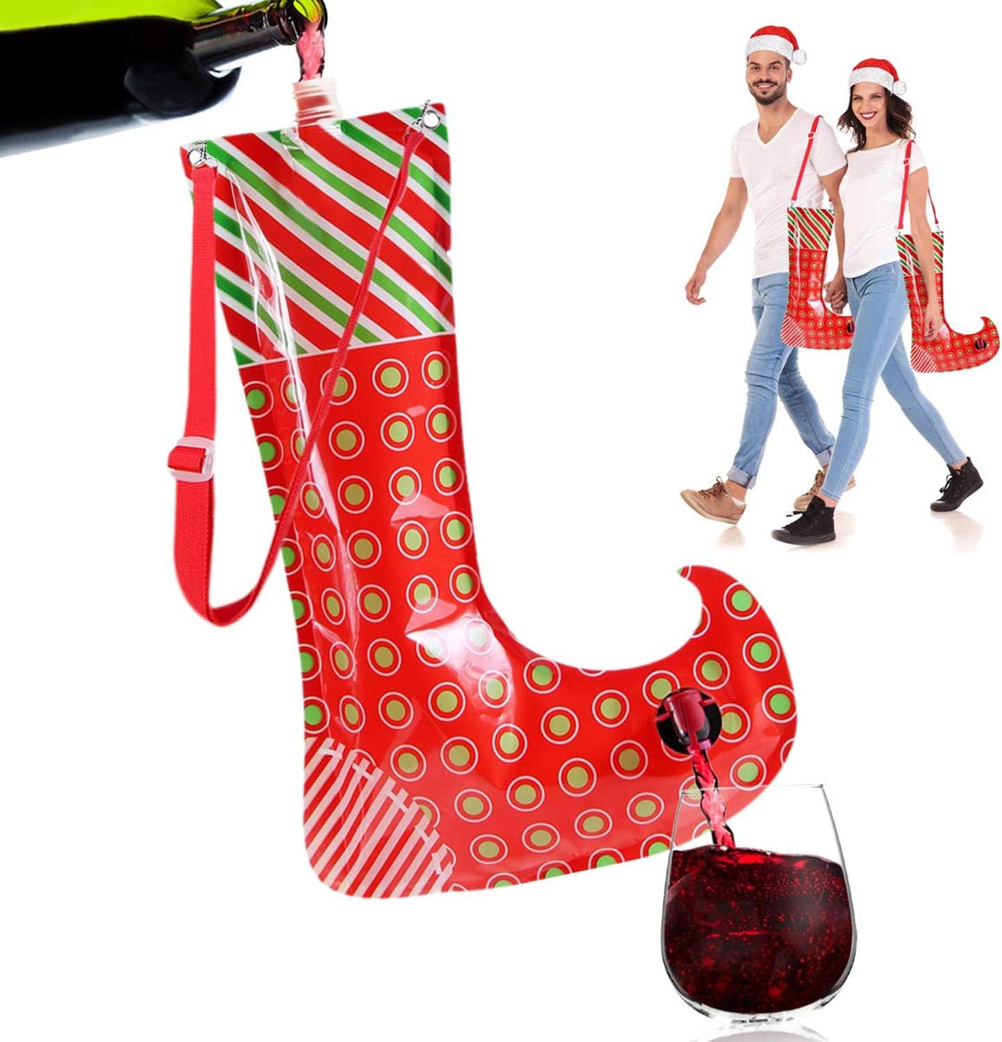 🔥 Christmas Stocking Flask Wine Dispenser- 2 Large Party Sock w/Shoulder Strap (Holds 3 Bottles)- Funny White Elephant Gifts Under 25 Dollar- Christmas Gag Gifts- Dirty Santa, Yankee Swap, Secret Santa Best Cyber Deals 🔥 Christmas Stocking Flask Wine Dispenser- 2 Large Party Sock w/Shoulder Strap (Holds 3 Bottles)- Funny White Elephant Gifts Under 25 Dollar- Christmas Gag Gifts- Dirty Santa, Yankee Swap, Secret Santa