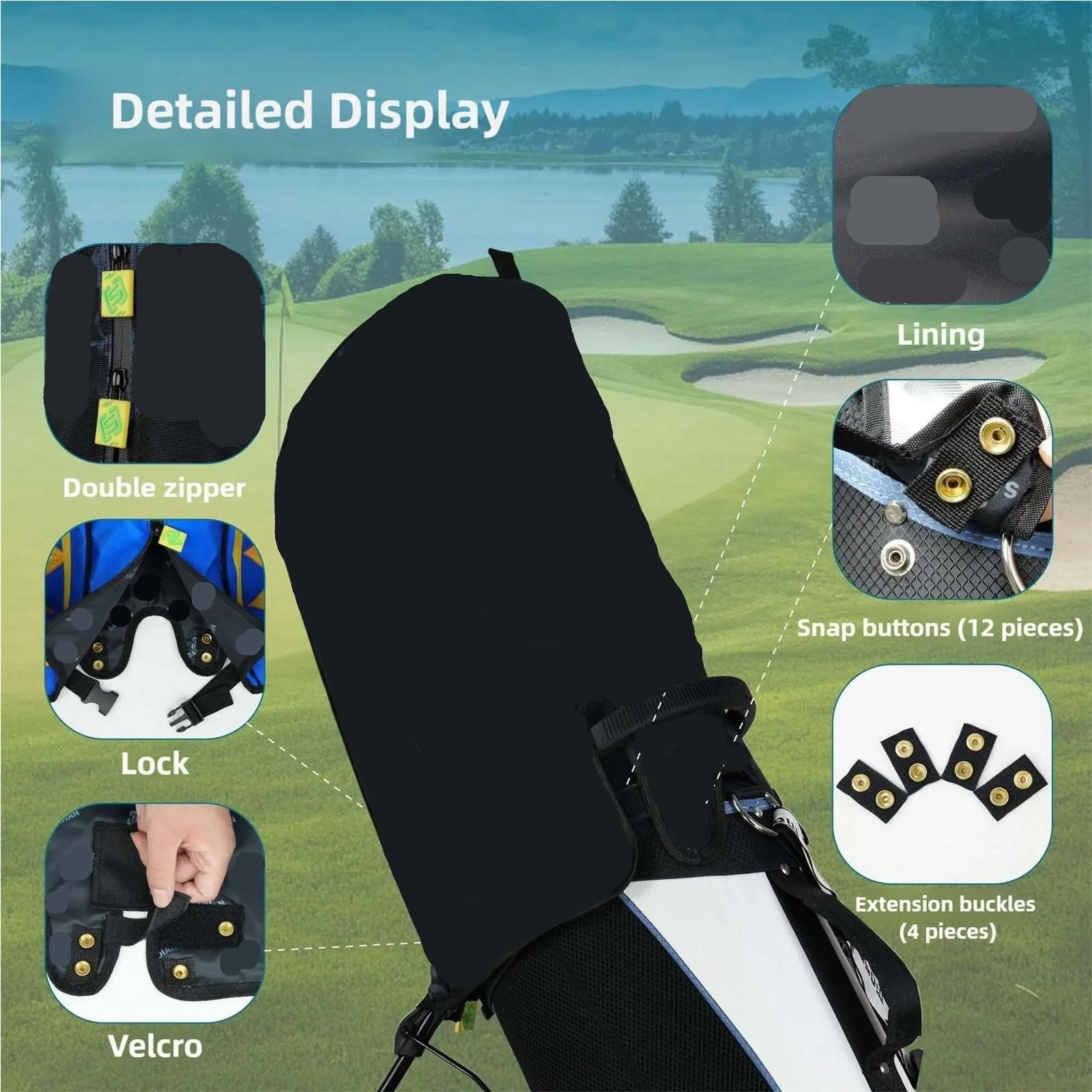 Abdeckung Golfbag Golftaschen-Abdeckung, Schlägerschutz, Robustes Zubehör, staubdichtes Regenhauben-Umhang, gepolstert for Outdoor-Reisen