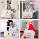 Carrier de chien Purse, mode en cuir Pet Carrier Bag, Airline approuvé Soft Sided Cat sac de voyage avec des poches blanc