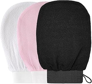 Exfoliating Bath Exfoliator Mitt Gloves Scrubbing,Dual-Sided Deep Pore Clean Exfoliation Mitt ,Dead Skin Cell Remover,for All Skin Types and Improve Blood Circulation, Shower, Spa, Dead Skin Cell Remover (3 pack)
