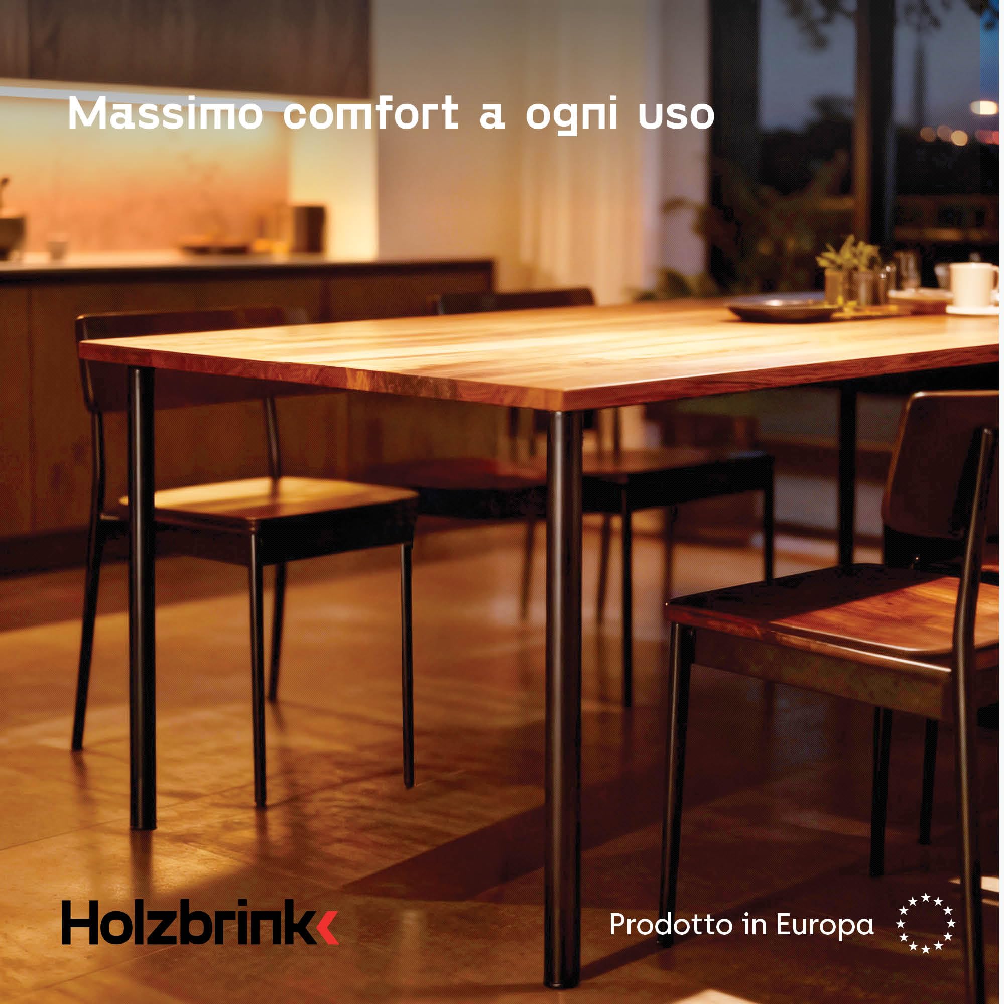 HOLZBRINK Gambe per tavolo 72 cm in metallo avorio Ø42,4 mm (Set di 4) – Gambe per scrivania, consolle e tavolo da pranzo, progetti fai da te – solide, verniciati a polvere – Modello: HLT-14C