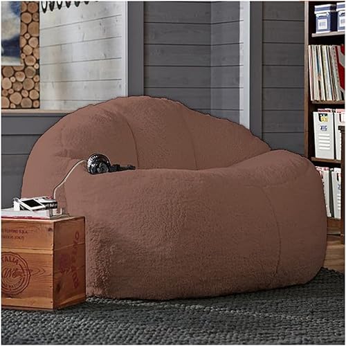 Miniatura 8 de Puf, sin relleno, muebles de sala de estar, grandes, redondos, suaves y esponjosos (solo incluye una funda, no un puf completo), de piel sintética,