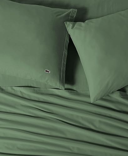 Miniatura 3 de Lacoste Par de fundas de almohada 100% algodón percal, sólido, verde hiedra, estándar