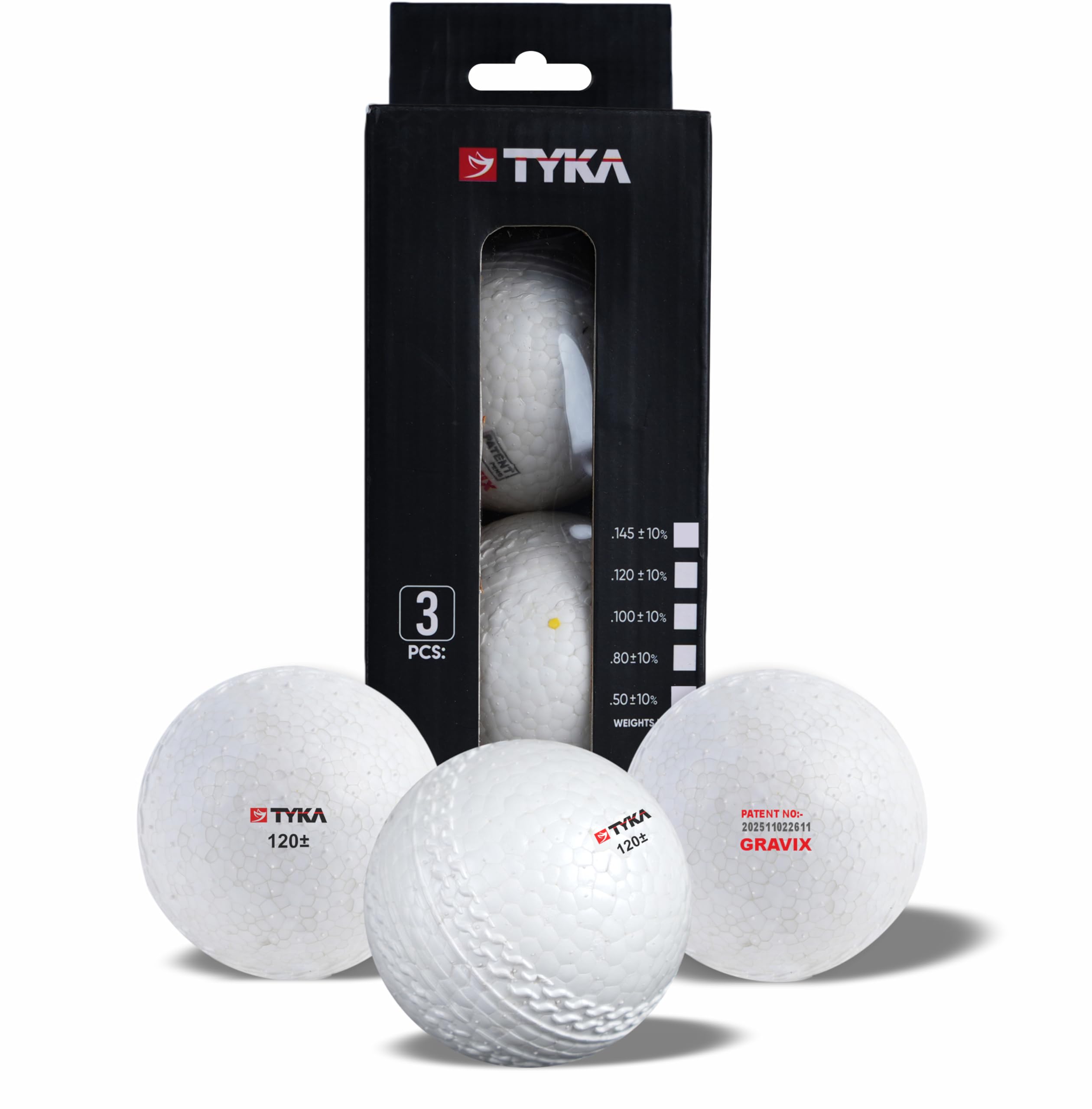 TYKA Heavy Gravix Moisture Resistant Cricket Ball 120+ GMS - Eco-Friendly Training Ball | All Weather Durable Performance | True Bounce, Engineered Power (All Levels) Pack of 3-picture-13