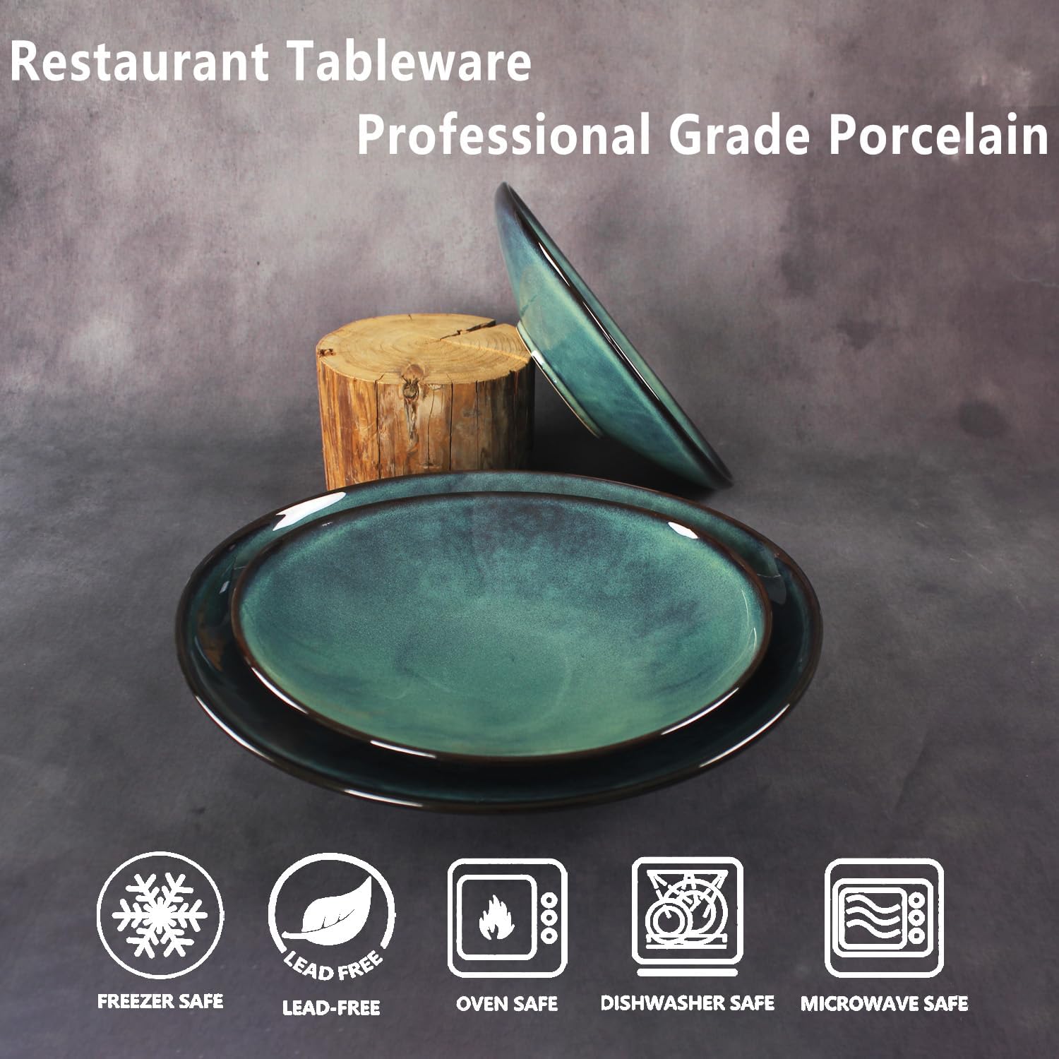 Ceramic Pasta Bowls, 52.8-ounce Pasta Dishes, Reactive Glaze Pasta Bowls, Set of 4, Large, Wide-Mouth Bowls for Salads, Desserts, and Fruit, Microwave-, Dishwasher-, and Oven-Safe.