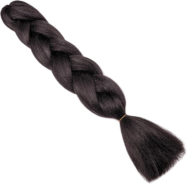 African Braid Hair Extensions Brown Synthetic Long Braided 60 cm Jumbo Braids 1 Strand 100 g Crochet Twist Beauty, Dark Brown - 3