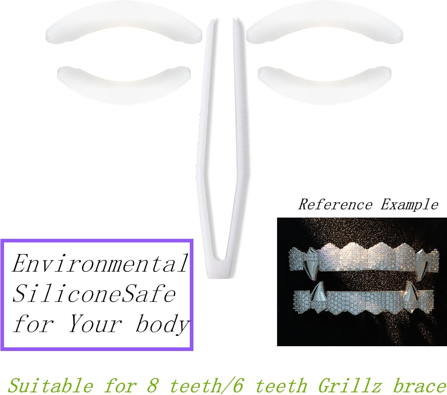 Silicone Molding Bars for 6/8/10 Top and Bottom Grillz Accessory Silica Gel Fit for Hip Hop Teeth Grills, Safe for Health