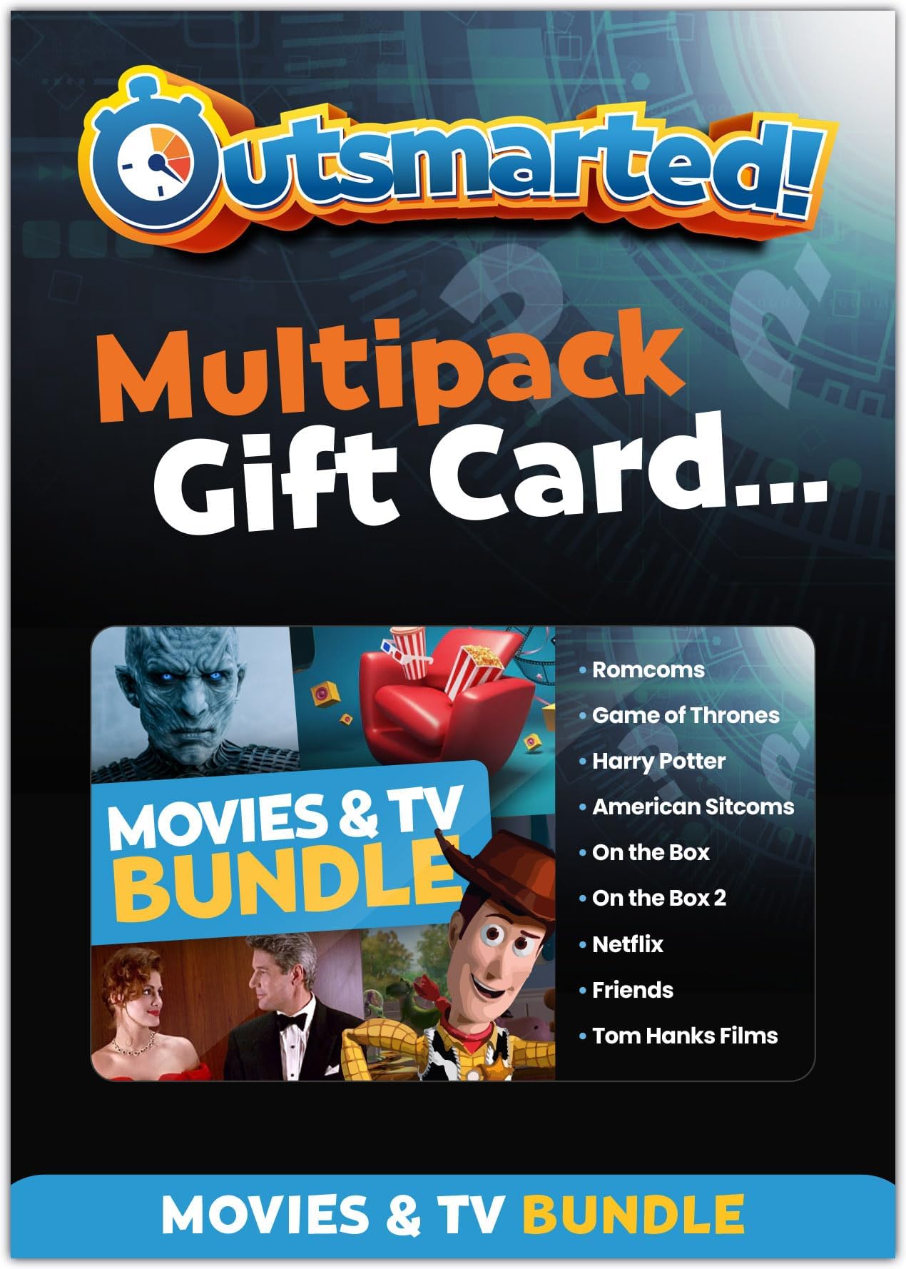 The Live TV Quiz Show - Multipack Gift Card - Movies & TV Question Bundle - Over 700 Questions, Family Games Night - Ages 8+