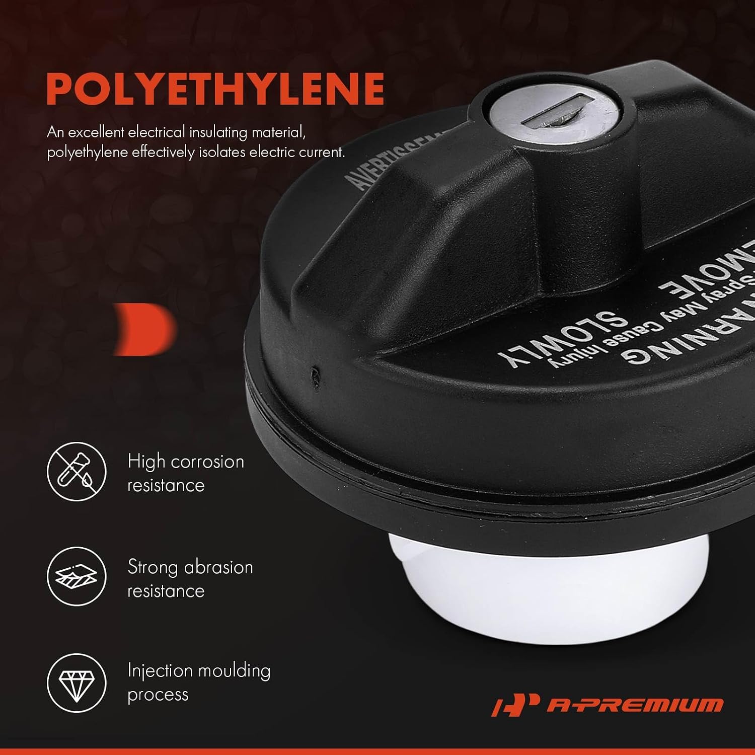 A-Premium Locking Gas Cap Fuel Cap 5278655AA Compatible with Dodge Jeep Ram Chrysler - Grand Caravan, Ram 1500, Caravan, Wrangler JK, Journey, Cherokee, Durango, Cherokee, Gladiator, Town & Country