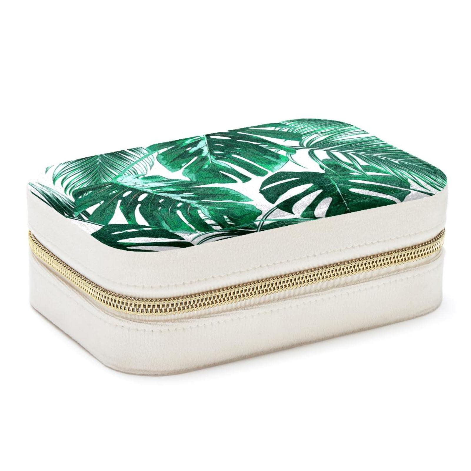 Boîte à bijoux portable palmier pour bagues et colliers nomades