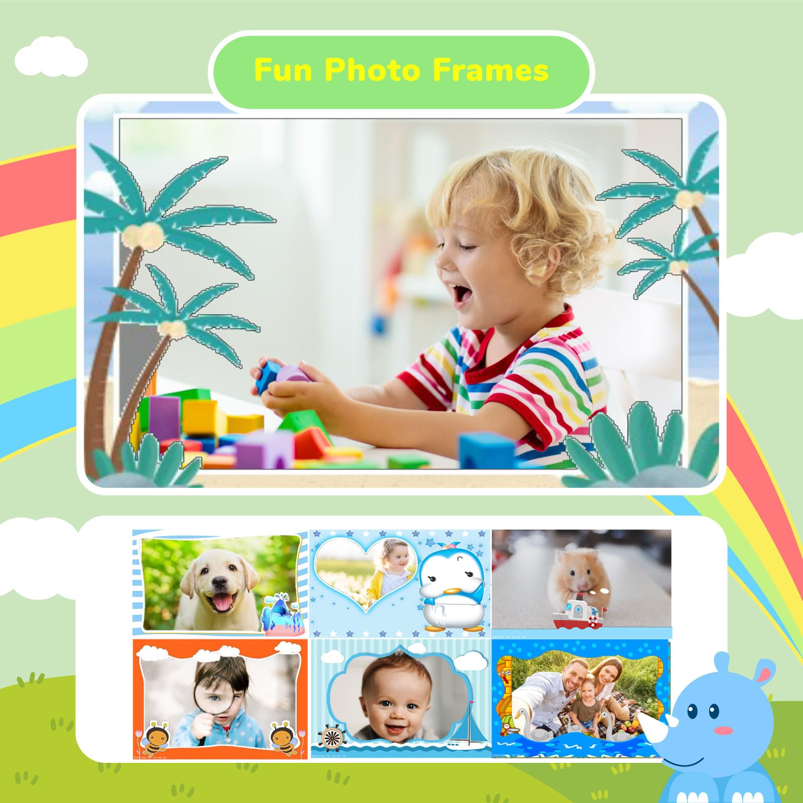 CAMCLID Appareil Photo Instantané Enfants, Appareil Photo Numérique à Impression Instantanée Enfants avec Carte 32GB, 12MP/1080P Selfie Caméra Vidéo, Cadeau pour Filles Garçons 3-12 Ans (Vert)