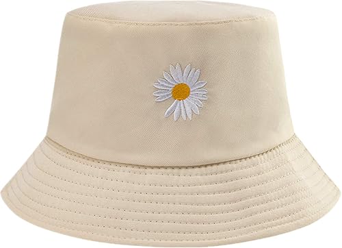 Como se ve en la televisión, diseño de flores, reversible, para verano, viajes, playa, sombrero de sol, emboridery para mujeres y hombres