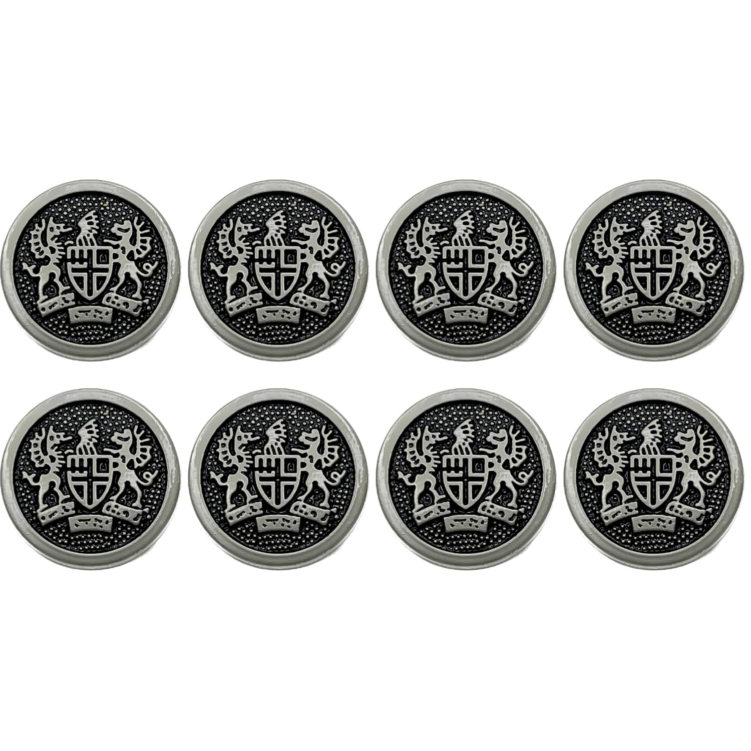 Ani Accessories 3D Royal Metal Shank Button Square Shape for Coat Blazer Suit, Sherwani, and Bandhgala Indian Dresses Sports Coat Uniform Jacket (Pack of 8 Big, Antique Silver)-picture-26