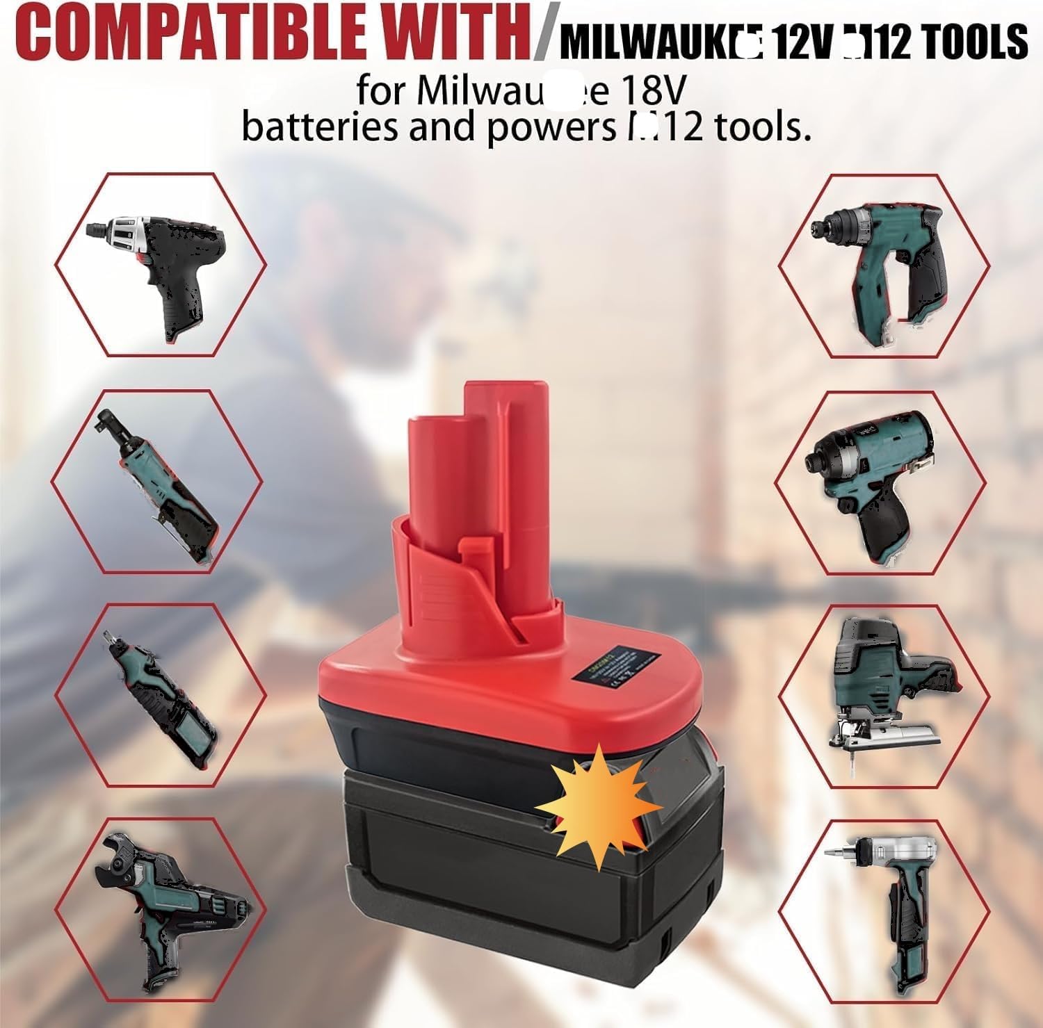 URUN 【Upgraded】 Set of 2 Battery Adapter for Milwaukee M18 to M12, for Dewalt 20V Battery Adapter Converter to Milwaukee 12V Power Tools