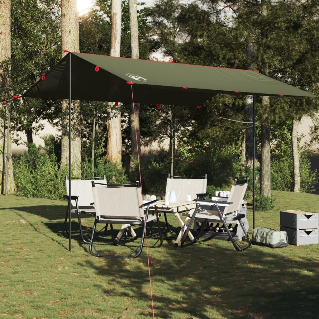 Telone da Campeggio Verde Oliva 366x306 cm Impermeabile,Anti-UV,Parasole e Coperture da Campeggio,Telone da Campeggio-4009594