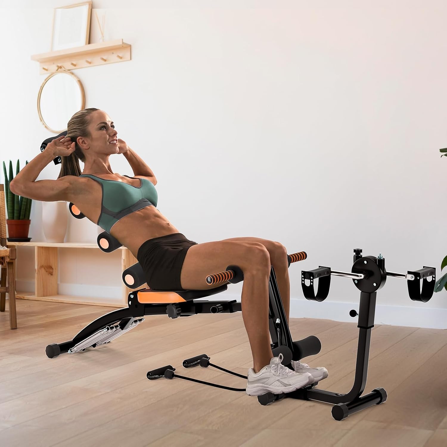 6-In-1 Ab Machine, Multi-Functional Adjustable Ab Trainer, Ab Machine for Stomach Workout, Deep Squat Machine, Abs Machines for Home Abs Workout Bench for Home Gym Full Body