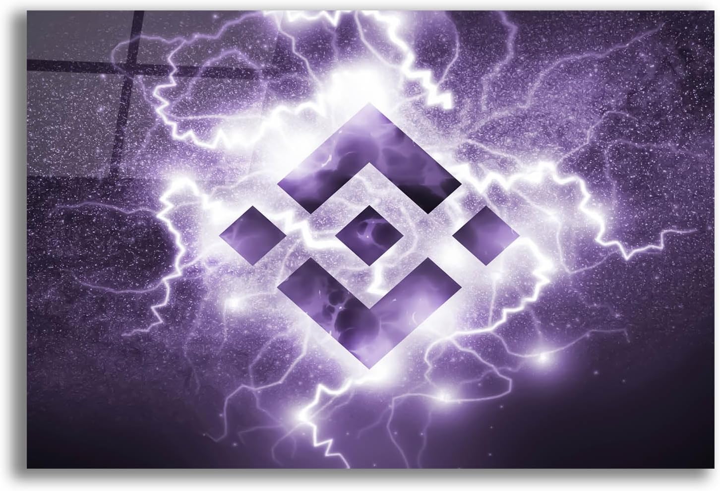 Epic Art 'Binance R' by Epic Portfolio, Acrylic Glass Wall Art, 24"x16"
