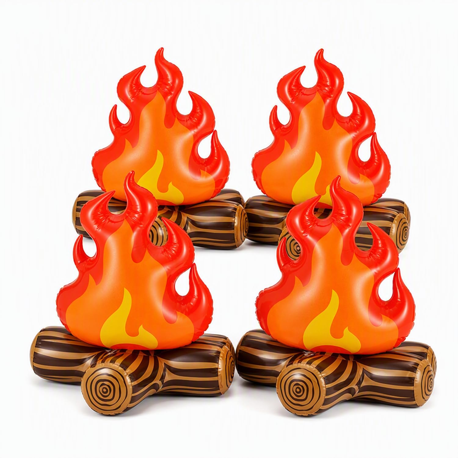 4-Piece PVC Inflatable Fake Campfire Props for Bonfire Night Decorations