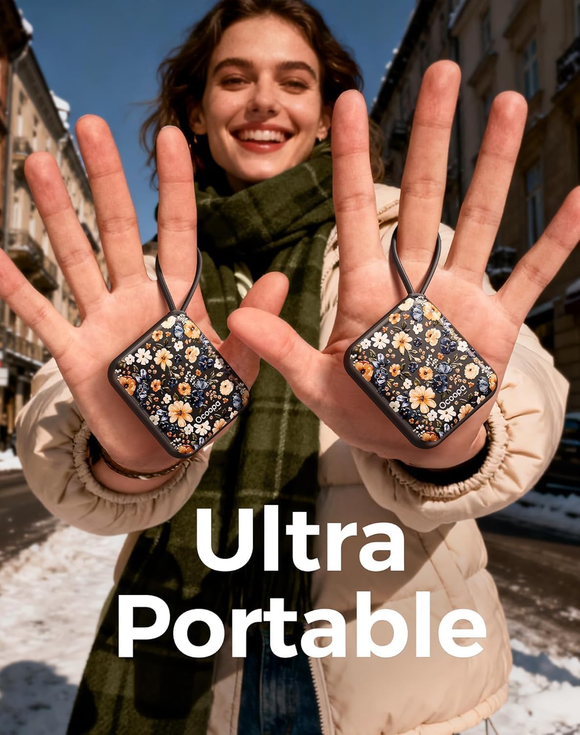 OCOOPA Hand Warmers Rechargeable, Smart Temp Control,100℉ -126℉, UL Safe, 7H*2 Long Battery, Palm-Sized Ultra Compact Fits Gloves, Purse, Camping, Travel, Cold Hands Gifts Women,UT5 Nano