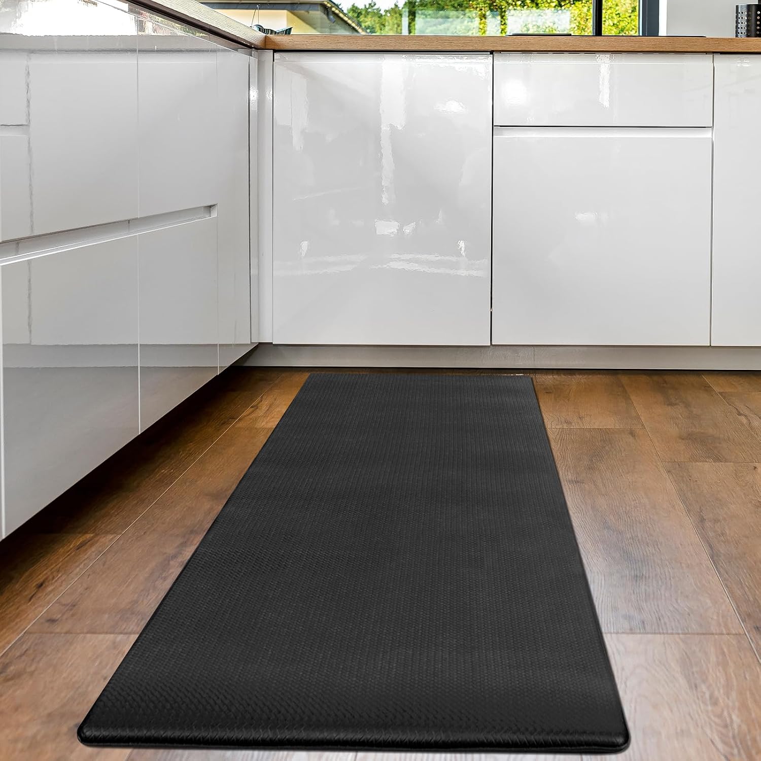 HARFINGTON Kitchen Mats 70"x18" Non Slip Cushioned Kitchen Rugs, Comfort Floor Mat for Floor, Laundry Room, Home, Gray