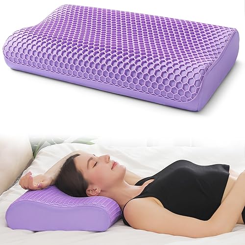 Almohada ortopédica  Almohada de espuma viscoelástica para aliviar el dolor de cuello o almohada para dormir de espalda y de lado  Almohada