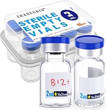 Sterile Empty Vial,Sterile Glass Vials, with Self-Healing Injection Port and Flip Top Cap, Sterile Package 10PCS by ZHANXUBIO (2ml,10)